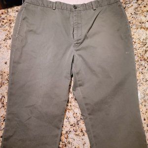 Brooks Brothers Mens Advantage Chino Pants 40X30 Clark Olive Green 100% Cotton